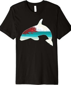 Orca Killer Whale Print with Landscape - Orca Killer Whale Premium T-Shirt