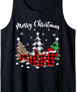 Orca Xmas Lighting Buffalo Plaid Orca Christmas Tank Top