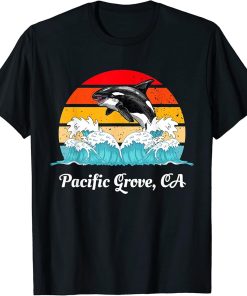 Vintage Pacific Grove CA Distressed Orca Killer Whale Art T-Shirt